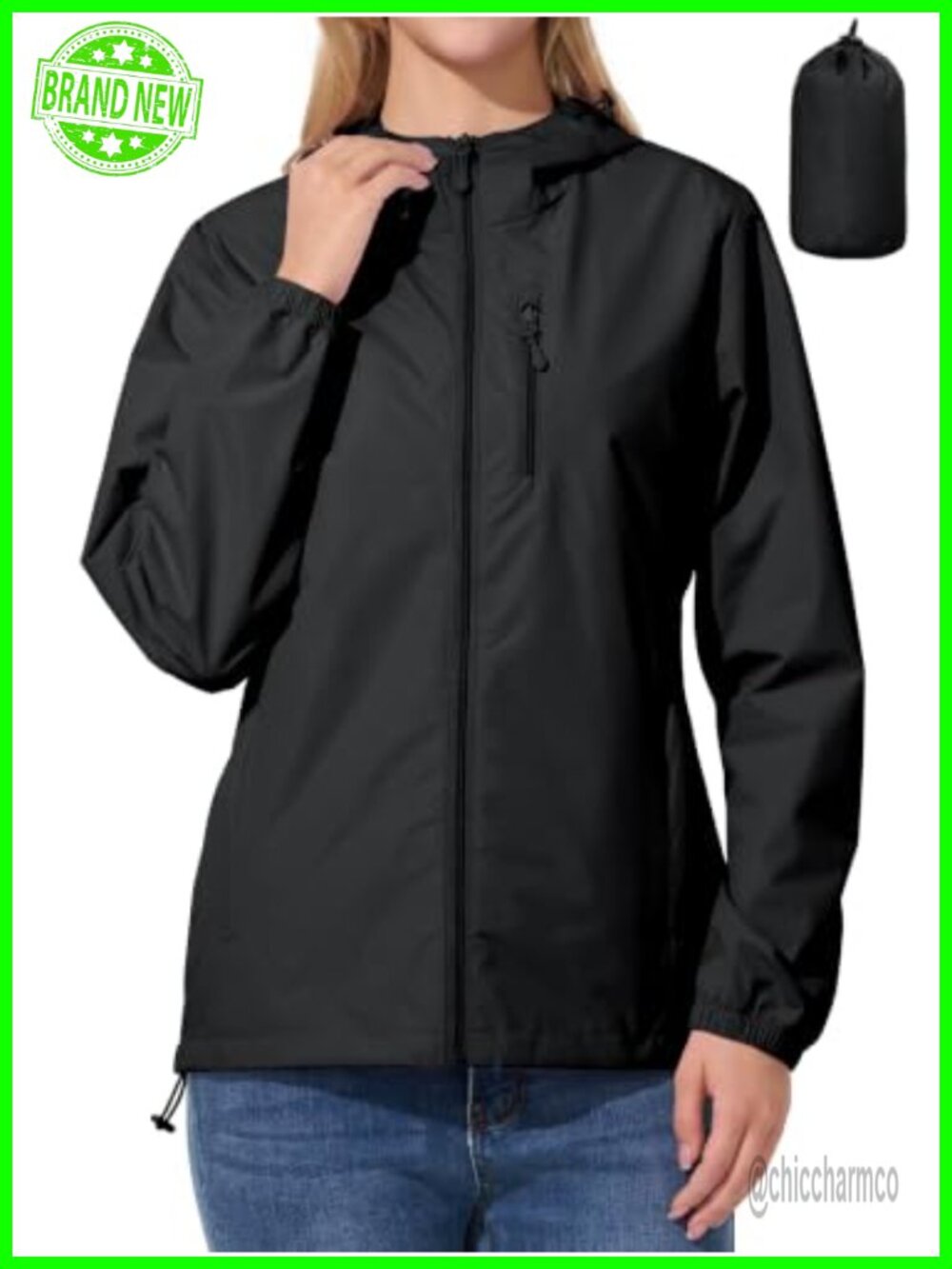 UIQUR Women's Waterproof Rain Jacket Windproof Packable Cycling